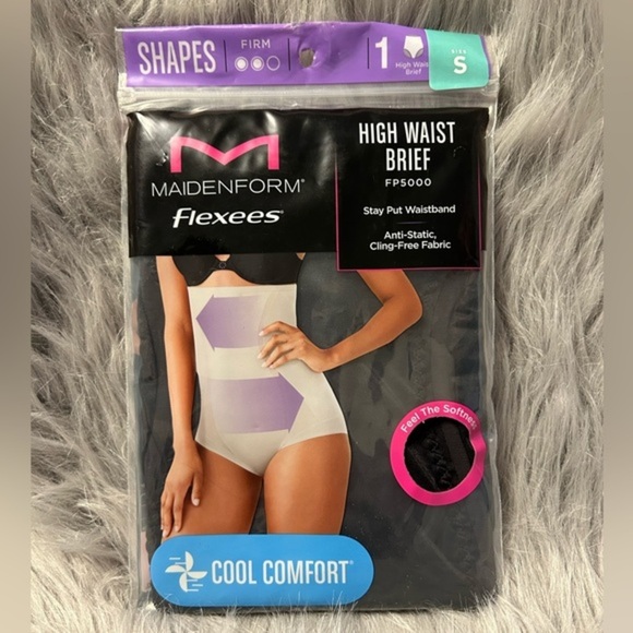 Maidenform Flexees Shapewear Womens Size Small Black High Waist Brief So…‎ - Picture 1 of 4